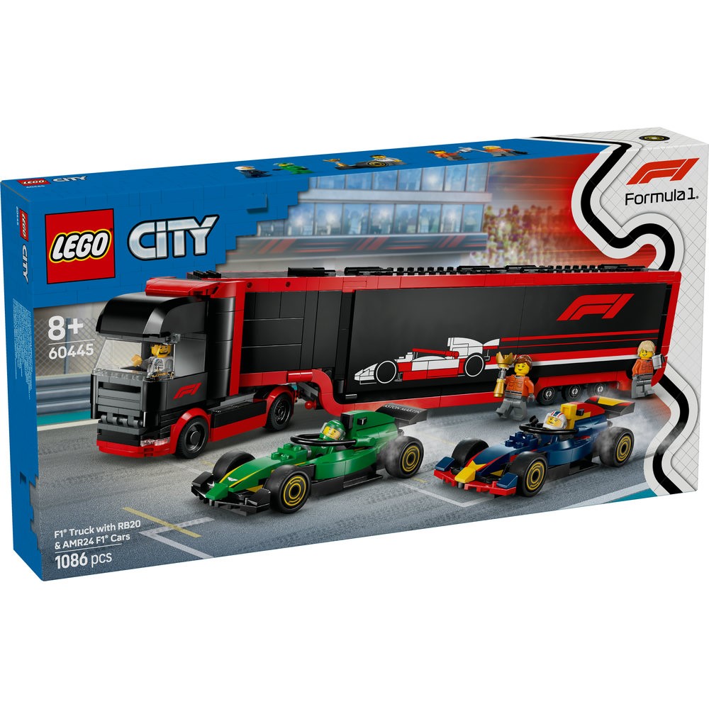 60445 F1® Truck with RB20 & AMR24 F1® Cars