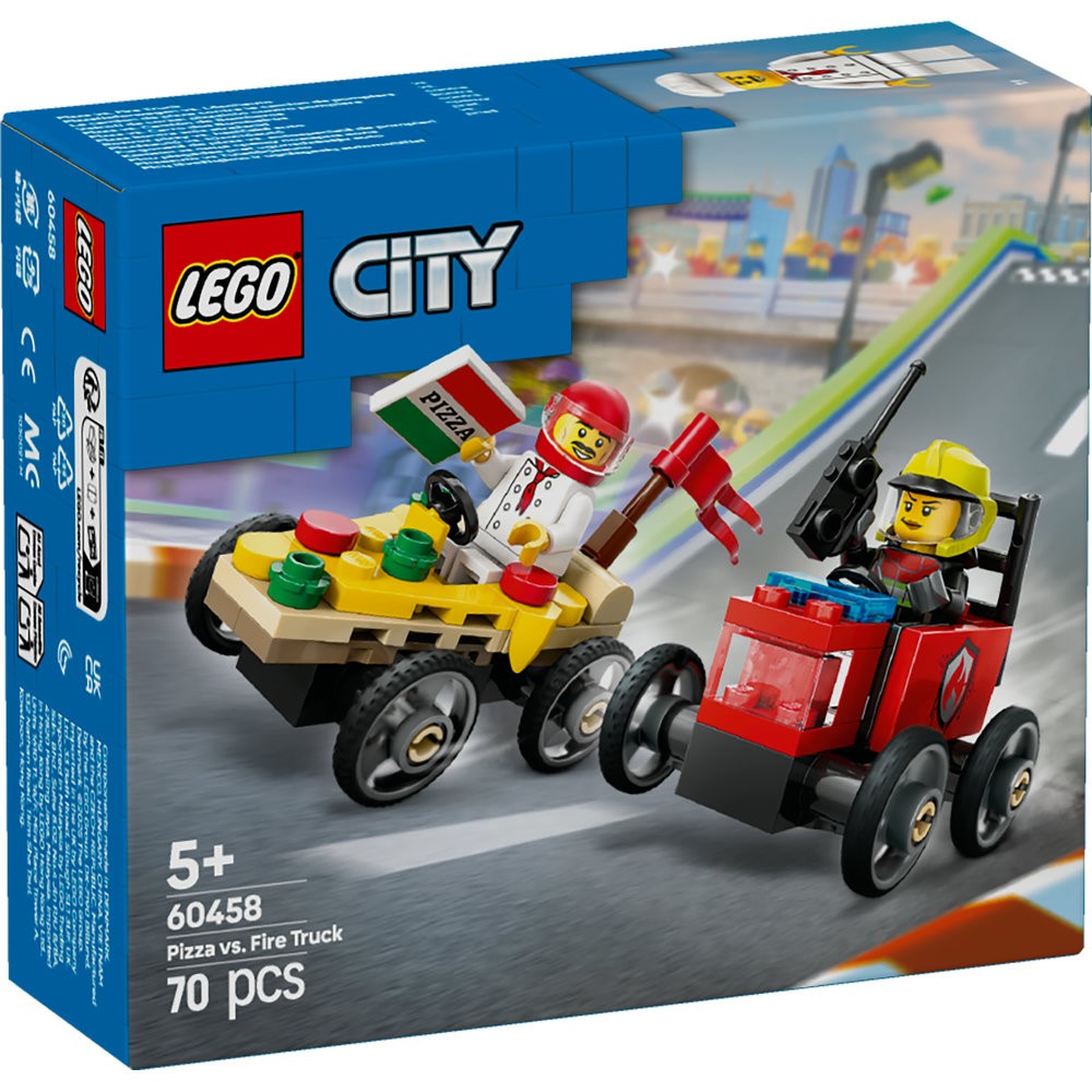 60458 Pizza vs. Fire Truck Race Car Pack